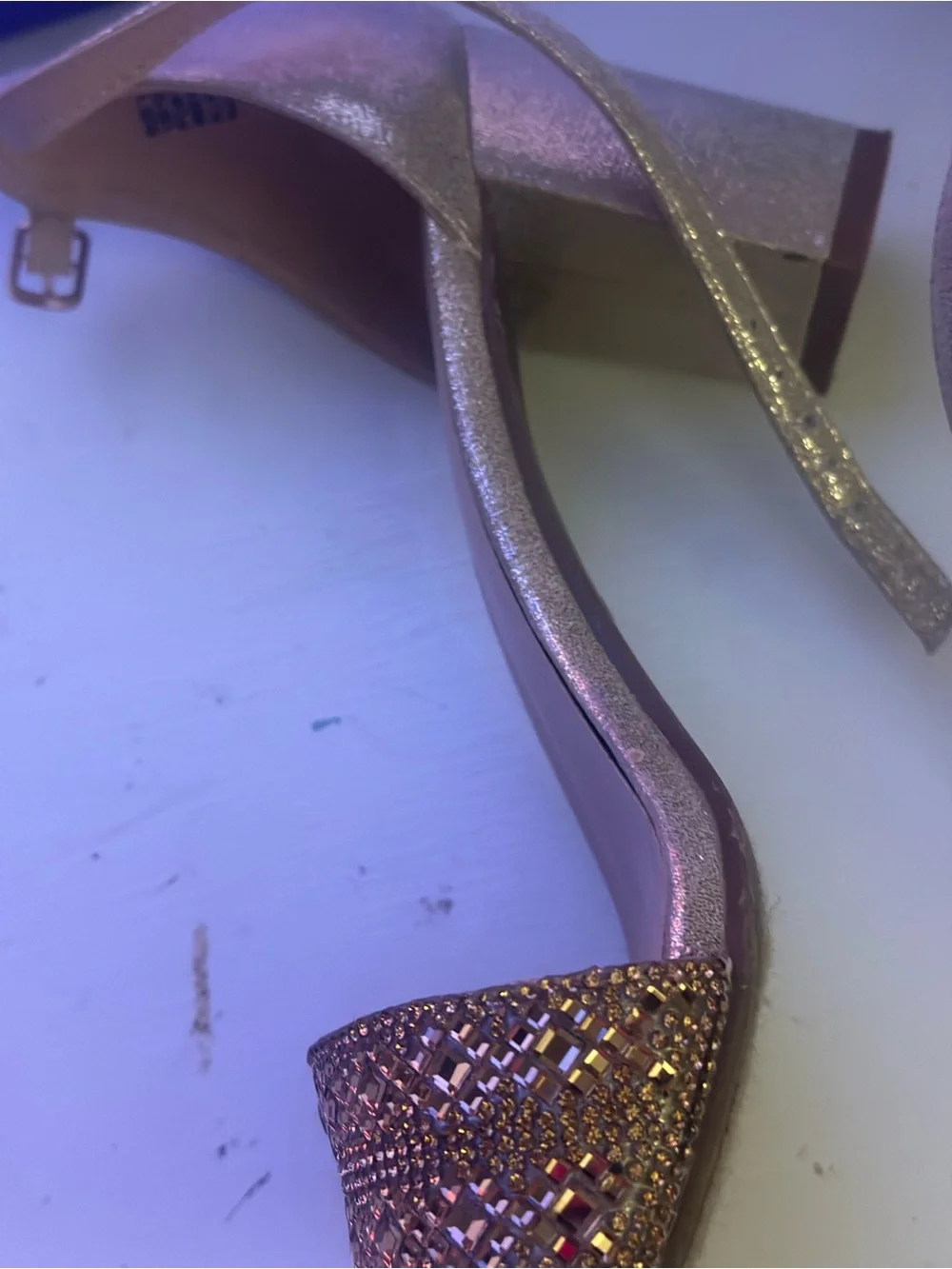 Dominique Gold Embellished Strappy Evening Sandal